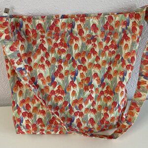 Beaguful Women's Aesthetic Hobo Bag – Retro Canvas Shoulder Crossbody, Red Tulip